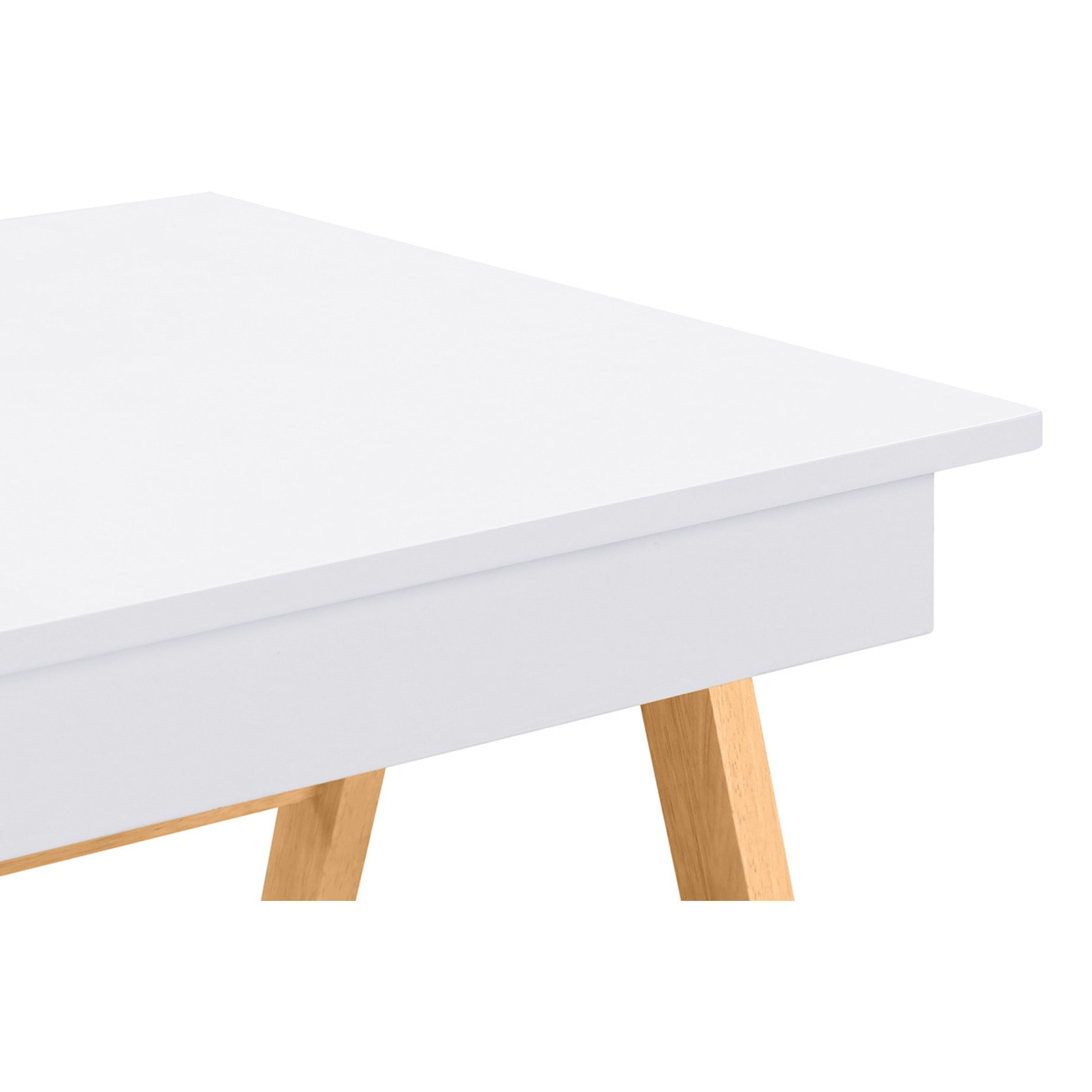 Bureau avec rangements 2 tiroirs scandinave blanc et bois clair chêne L120 cm BROOK