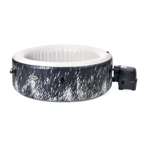 Creta Pro - Intex Idromassaggio Gonfiabile Rotondo PureSpa Bubble Glow Deluxe, 4 Posti, 140 Getti, PVC, LED Multicolore,