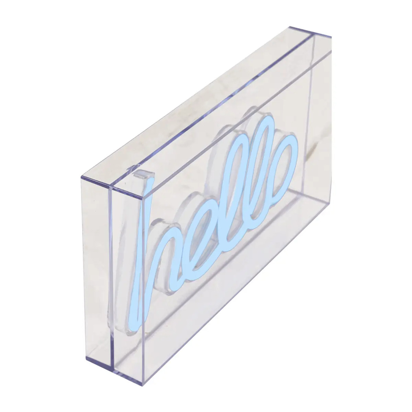 Tube néon à poser led "Hello" bleu L 23cm