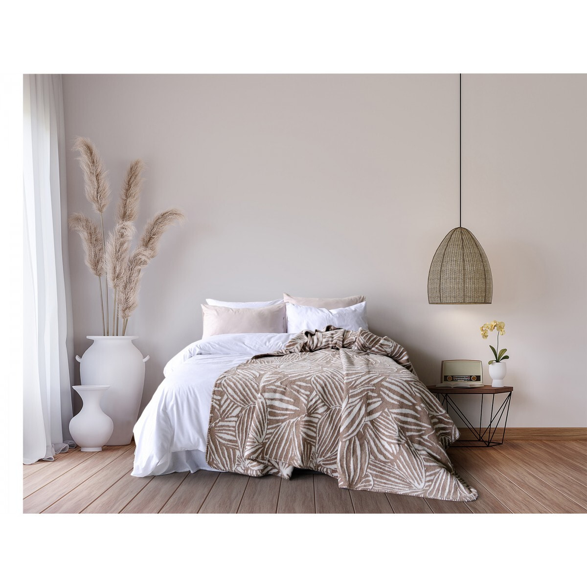 Couverture -Plaid Beige