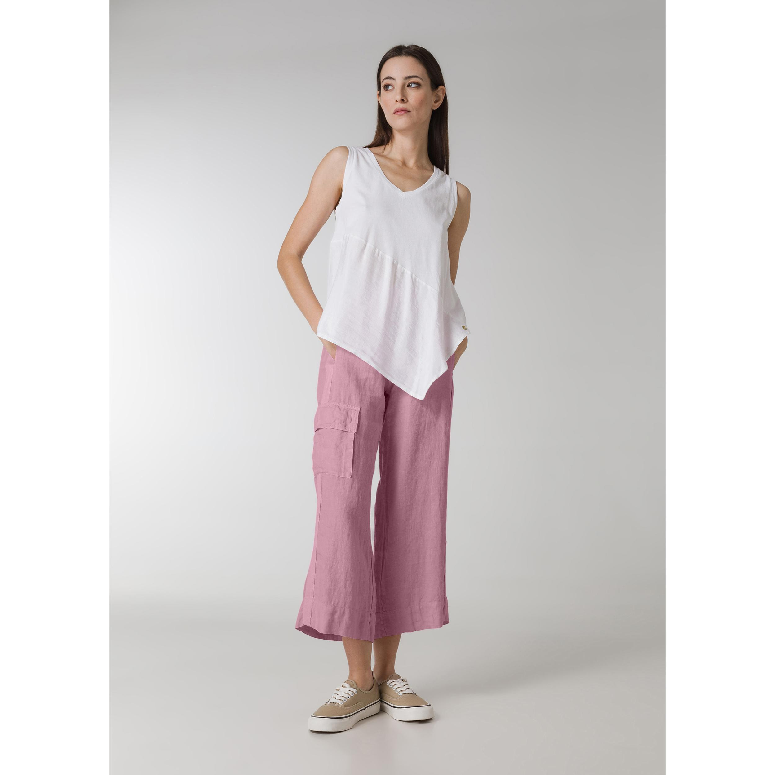 DEHA - Pantalone LINEN STRAIGHT PANTS in Lino per donna