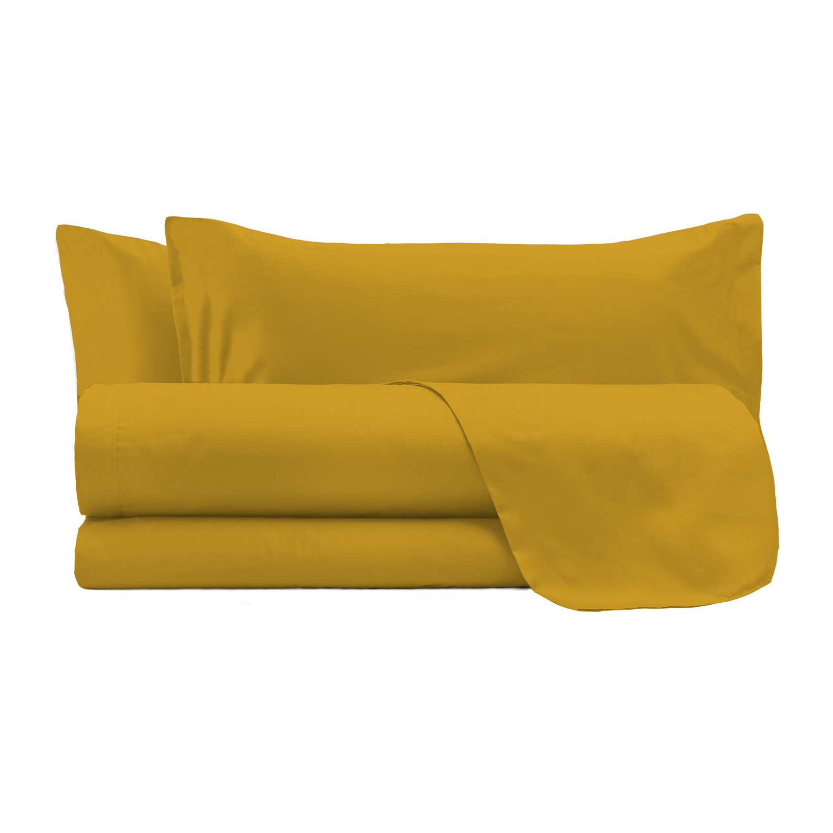 COMPLETO LETTO MAX COLOR, 100% Cotone, Made in Italy - SENAPE