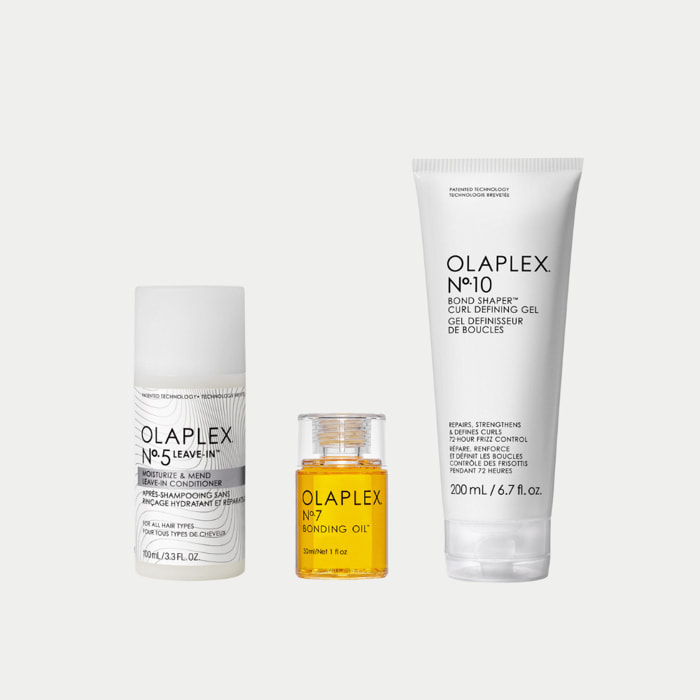 OLAPLEX Kit Leave-In Conditioner 100ml + N°10 Curl Defining Gel 200ml + N°7 Bonding Oil 30ml