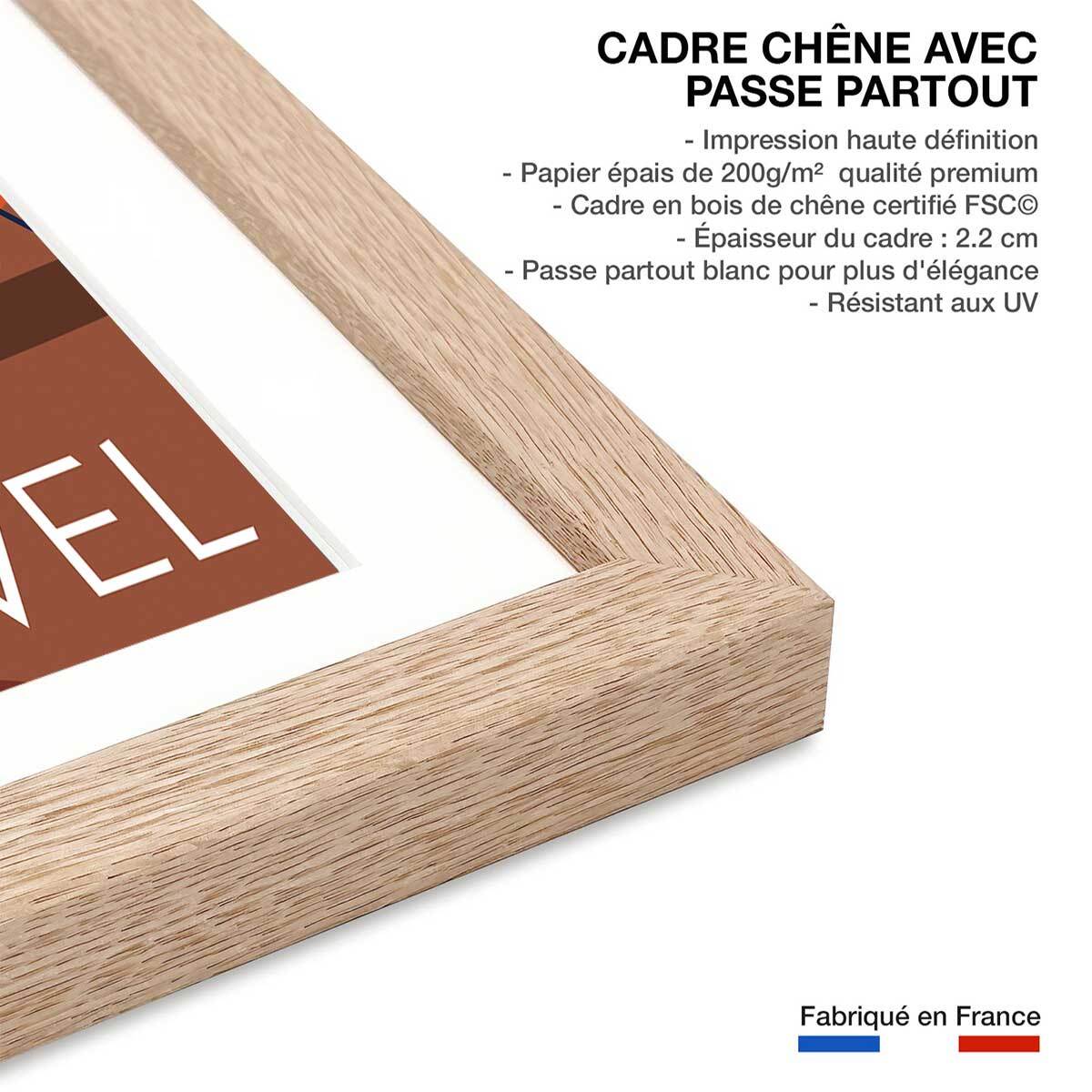 Affiche Ski à Courchevel Affiche sous cadre bois