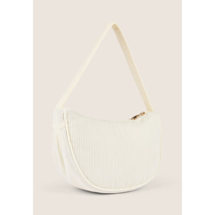 Borsa a spalla in velluto a coste con logo FY dorato