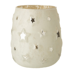 J-Line bougeoir Etoile - verre - argent - large