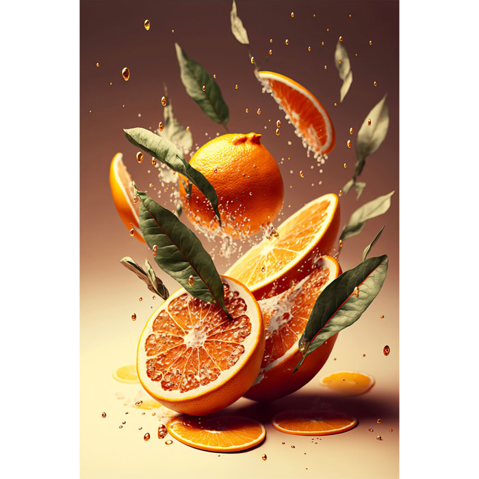 Tableau fruits oranges fraiches  Toile imprimée