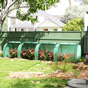 Invernadero Pequeño 395x100x80 cm Invernadero de Jardín con 4 Ventanas Enrollables Marco de Acero para Cultivos Plantas Flores Verde