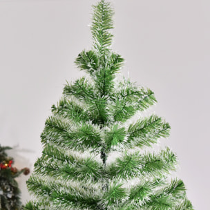 HOMCOM árbol de Navidad Artificial 210 cm con 968 Ramas Hojas de PET y Soporte de Metal Decoración Navideña para Interior Salón Fiestas Ø100x210 cm Verde