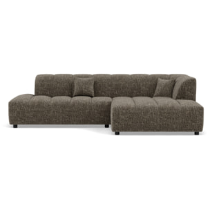 Curtis - canapé d'angle droit 4 places sans accoudoir en tissu texturé - Vert Olive