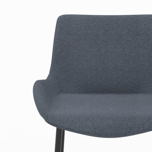 Lot de 2 chaises pour îlot central en tissu gris 65 cm - Pirata