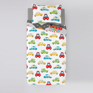 Cool Kids - Funda Nórdica Estampada - Reversible - Infantil - Cierre Solapa - Incluye 1 Funda de Almohada - 100% Algodón - Scalextric