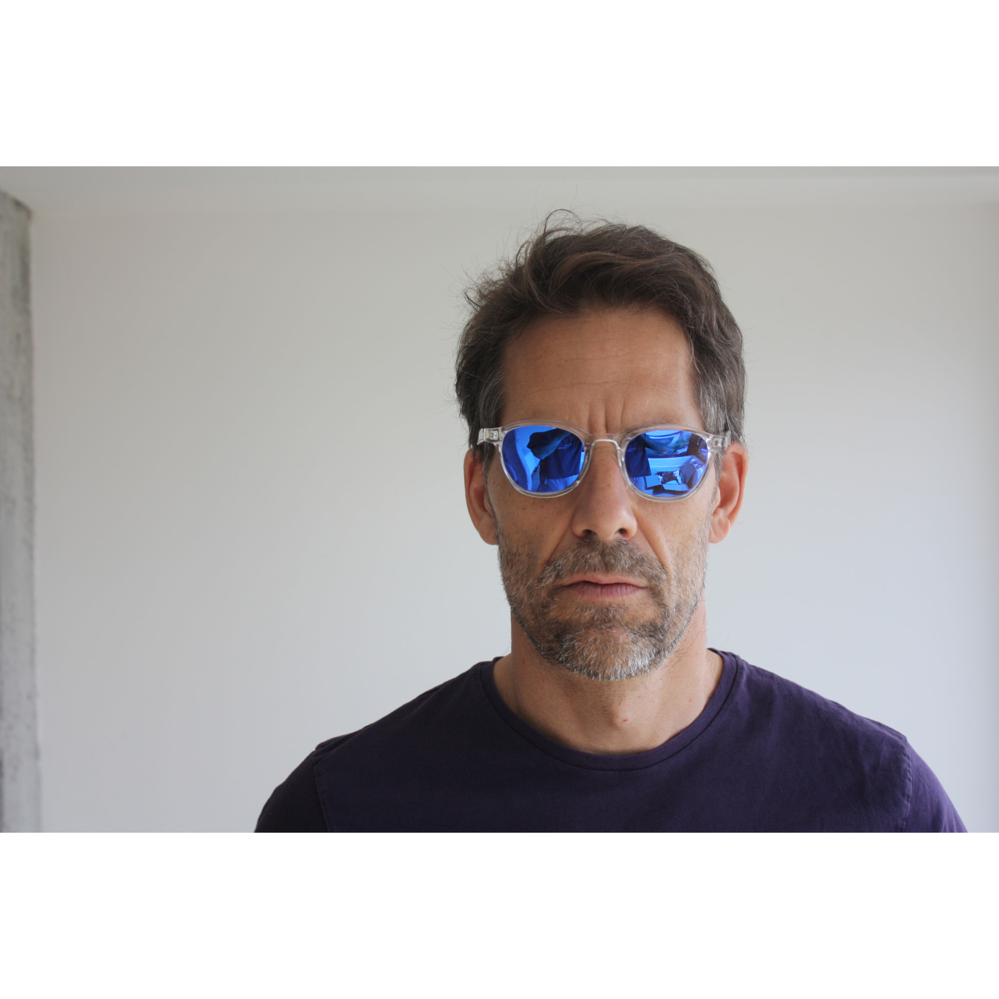 Gafas de sol OCEAN BONDI BEACH - Blanco transparente brillante / Revo azul
