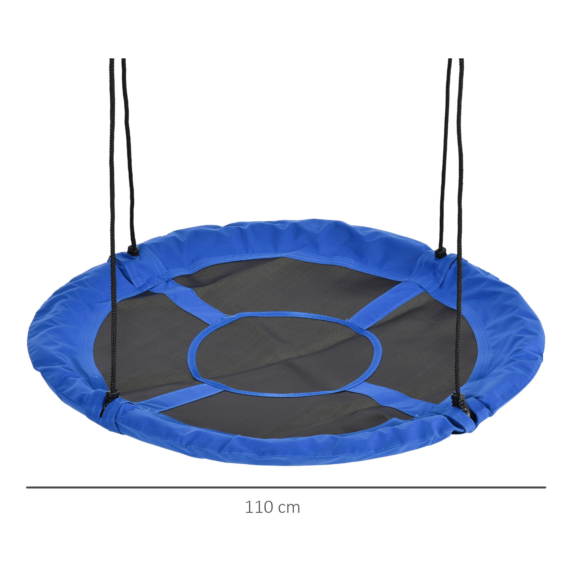 Balançoire nid d'oiseau ronde Ø 110 cm 4 anneaux inclus bleu