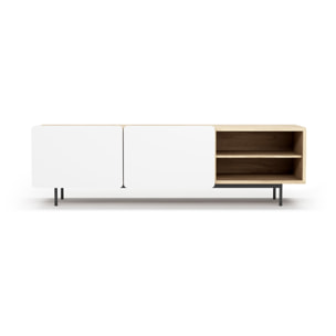 Bajo tv Biscuit roble claro y blanco 54x180x44 cm