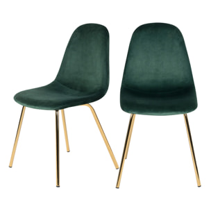 Chaise Skuli en velours vert (lot de 2)