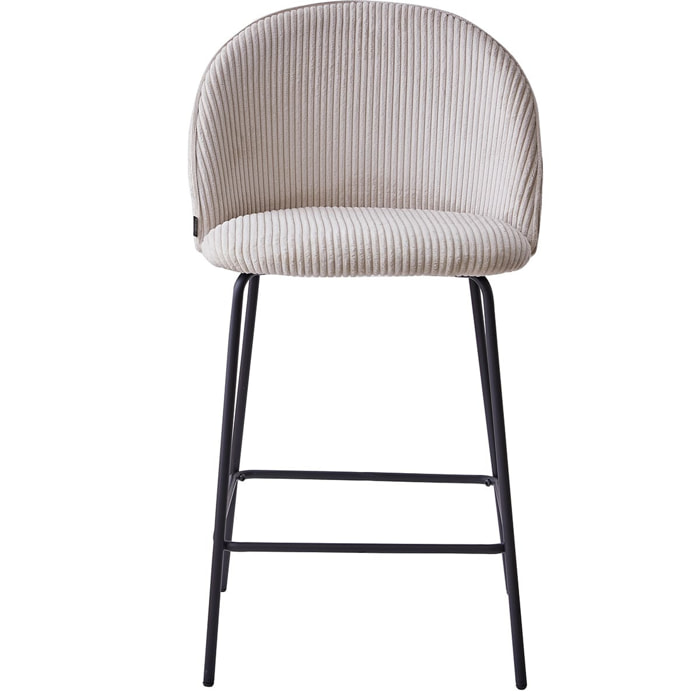 Lot de 2 tabourets de bar en velours côtelé - ALTA