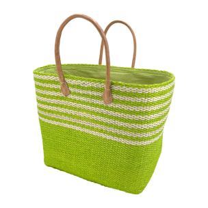 Panier artisanal de Madagascar - Amoroni GM Vert avec pochon