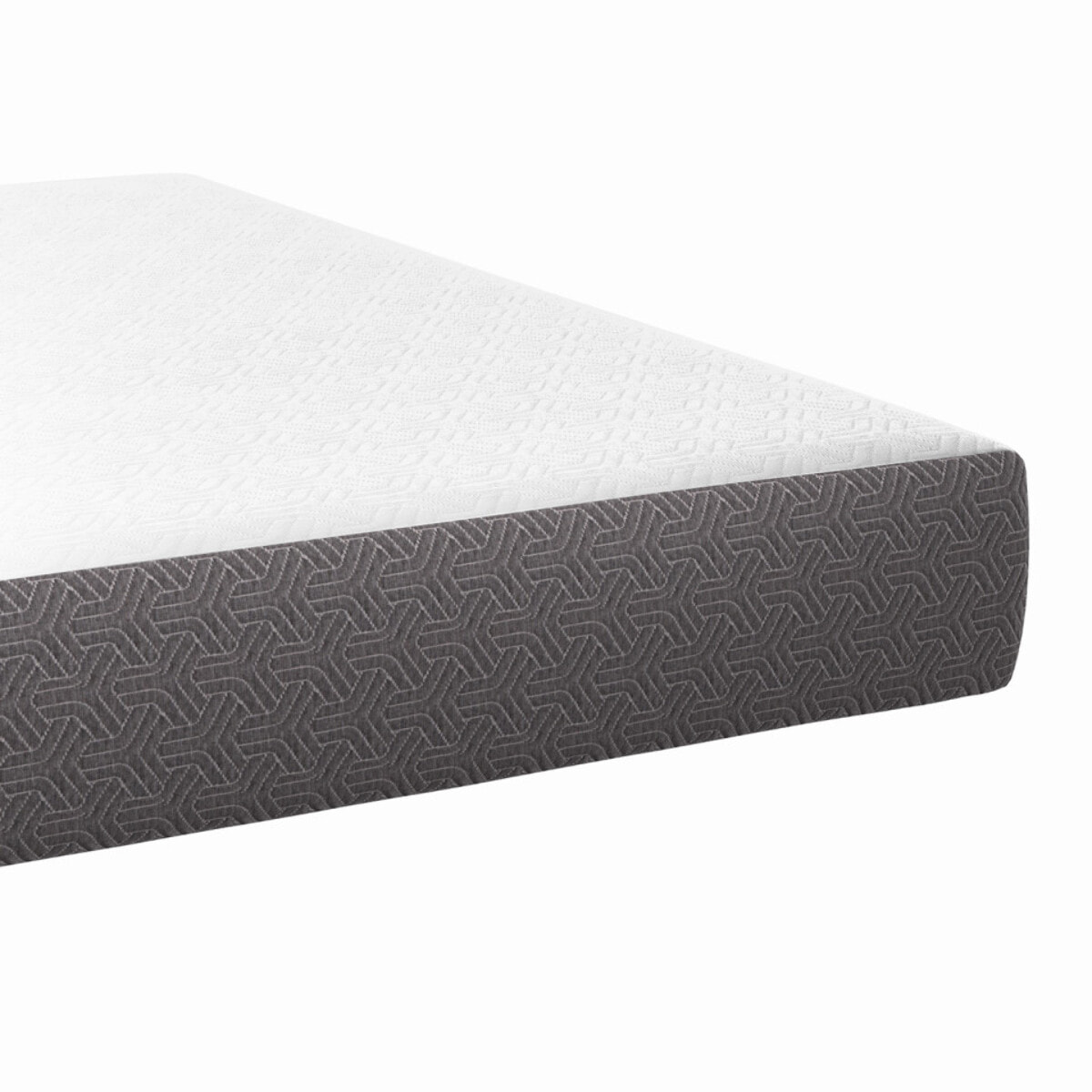 Matelas mémoire de forme - 140 cm - Dessus design blanc, coté design gris