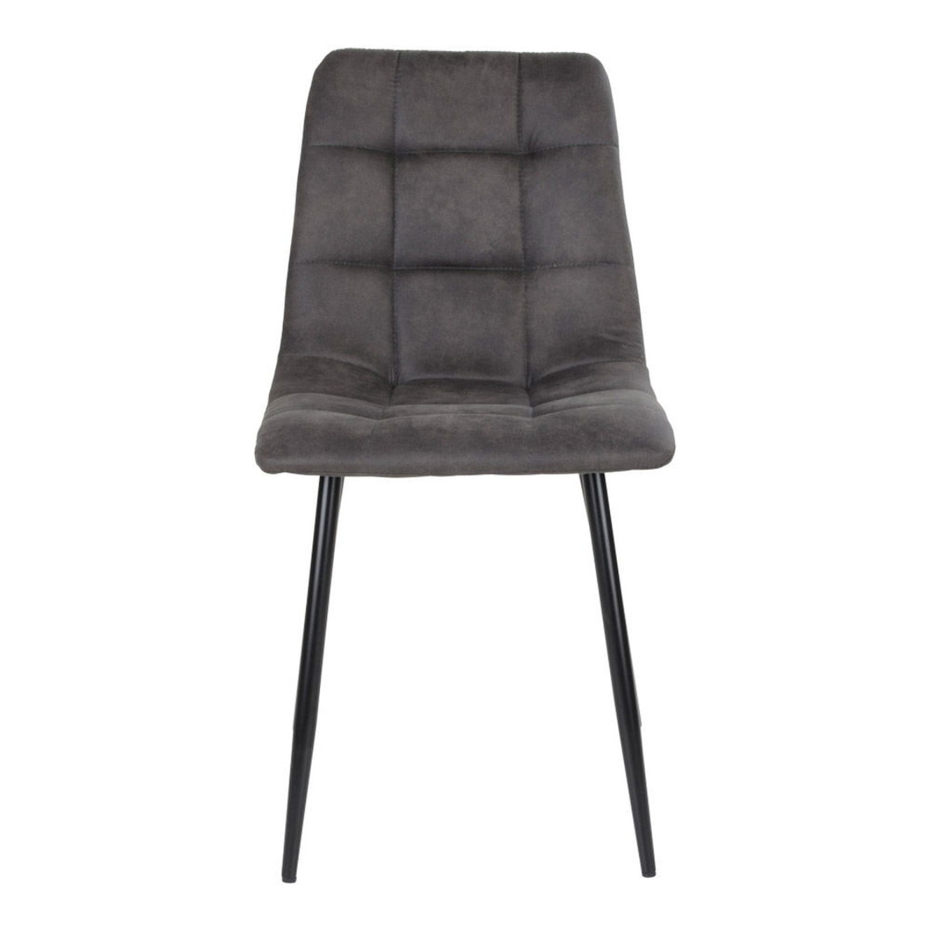Set 2 sedie da pranzo Middelfart in microfibra grigio scuro con gambe nere