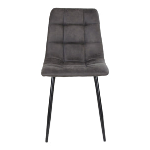 Set 2 sedie da pranzo Middelfart in microfibra grigio scuro con gambe nere
