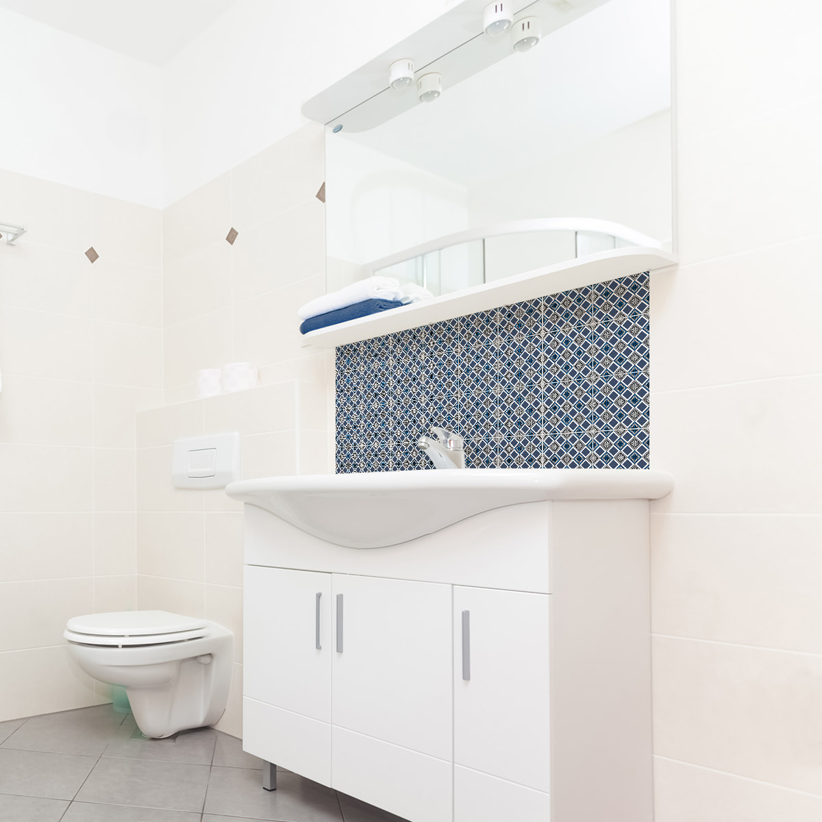 Stickers muraux - Sticker Mural Carrelage adhésif Cuisine Salle de Bain - 24 STICKERS CARRELAGES ETHNIQUE BONDOUKOU