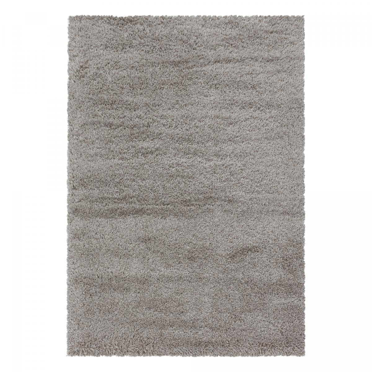 Tapis longs poils shaggy tissé motif uni TENI