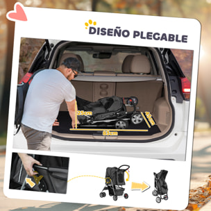 Carrito para Perros Plegable Cochecito para Mascotas Carrito para Perros Pequeños con Toldo Ajustable Cesta de Almacenaje Ventanas de Malla Portavasos y Ruedas 75x45x97 cm Azul Oscuro