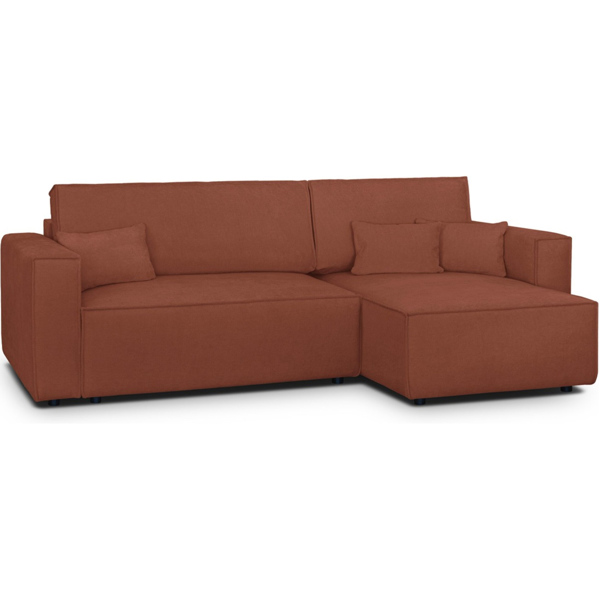 Canapé d'angle convertible 4 places en tissu chenille - LIVIA