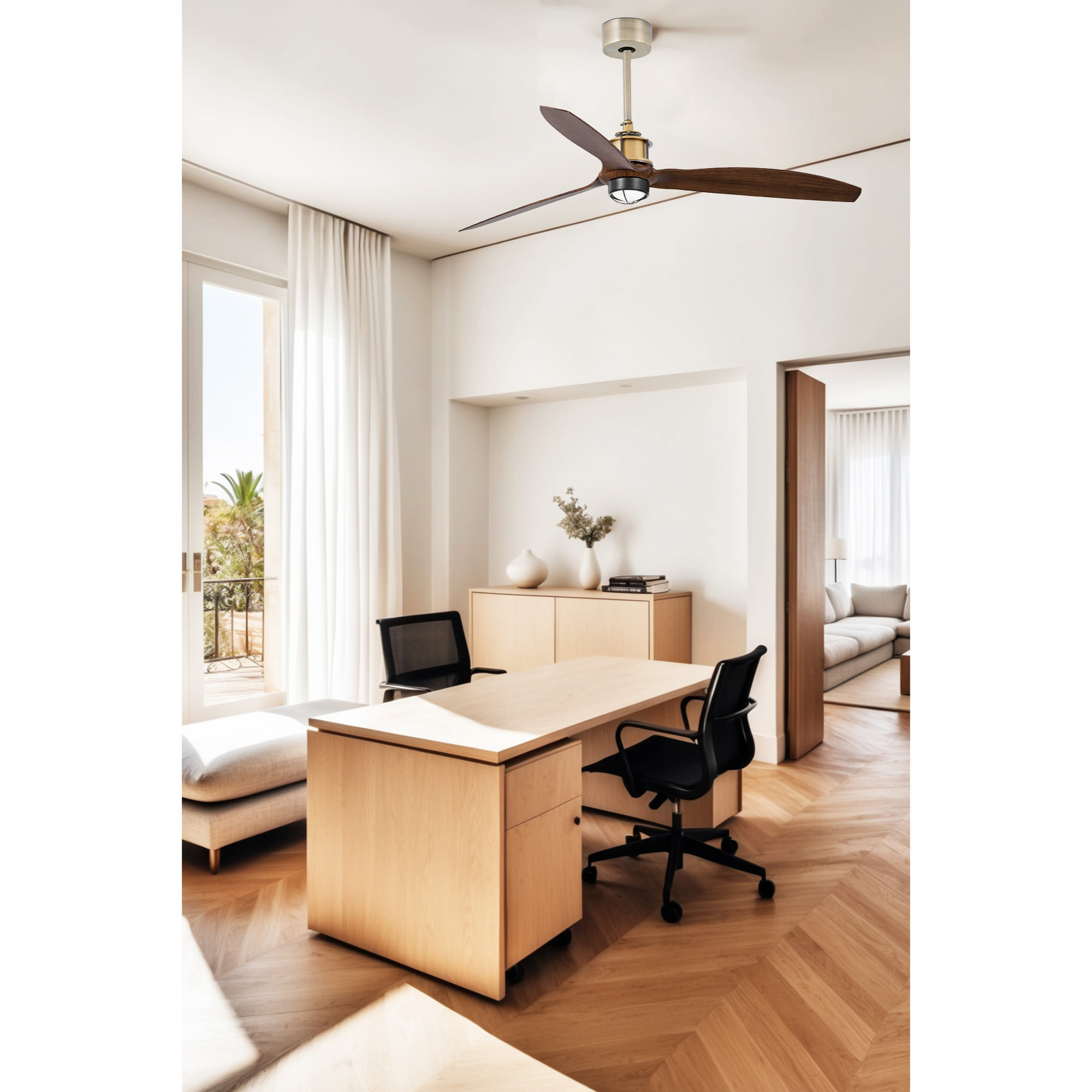 JUST FAN M LED Ventilateur or vielli/bois DC