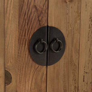 SANDY - Meuble TV 2 tiroirs 2 portes, longueur 155cm bois pin recyclé