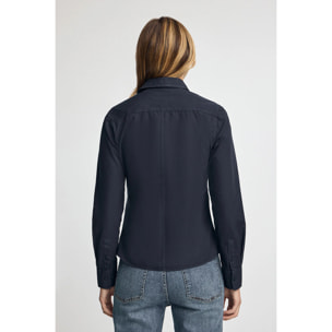 Camicia blu marino slim fit con logo Polo Club