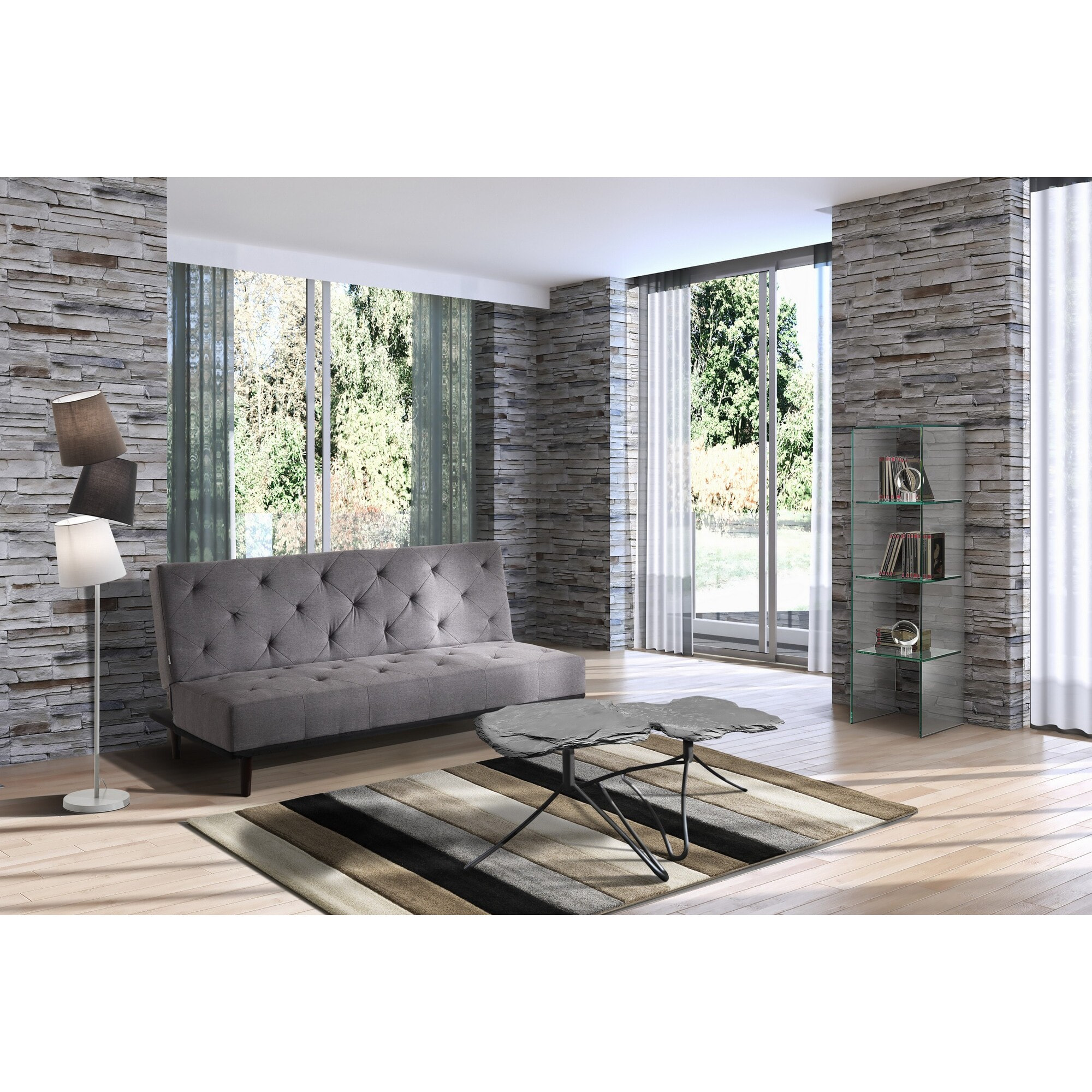 Lampadaire Tomasucci WRY COLOURS, en acier et coton, blanc, 33 × 25 × 162 cm