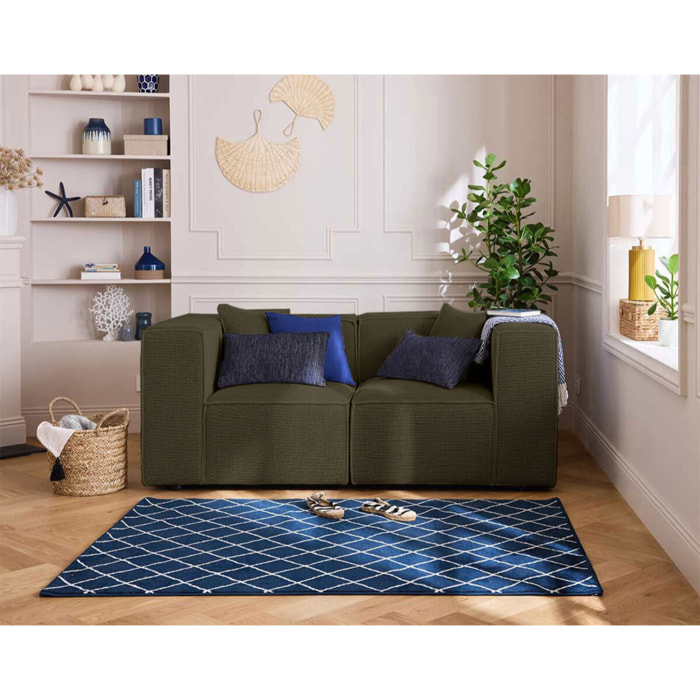 Arty - module d'assise d'angle réversible - en tissu mailles 3D - Vert