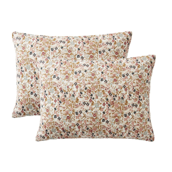 Lot 2 Taies d'oreiller en gaze de coton 50 x 70 cm - CAPUCINE