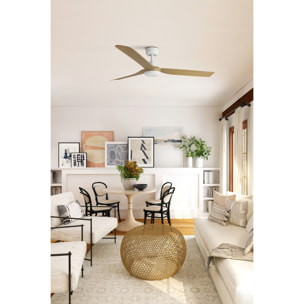 PUNT M Ventilatore a soffitto bianco/legno chiaro
