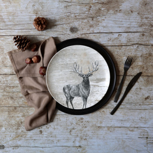 Lot de 6 assiettes plates en porcelaine 26cm LACHAT