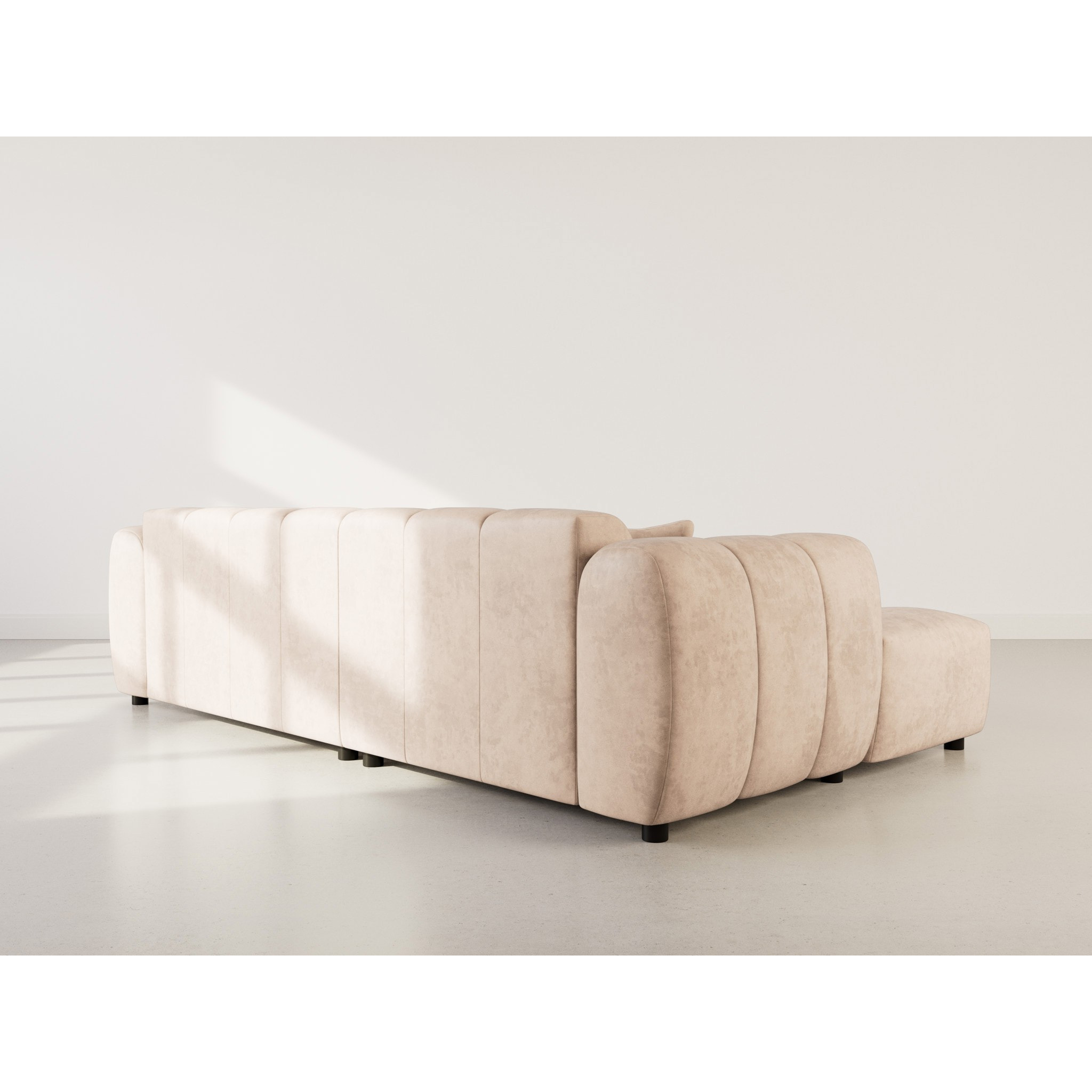 Curtis - canapé d'angle gauche 4 places en simili - Beige