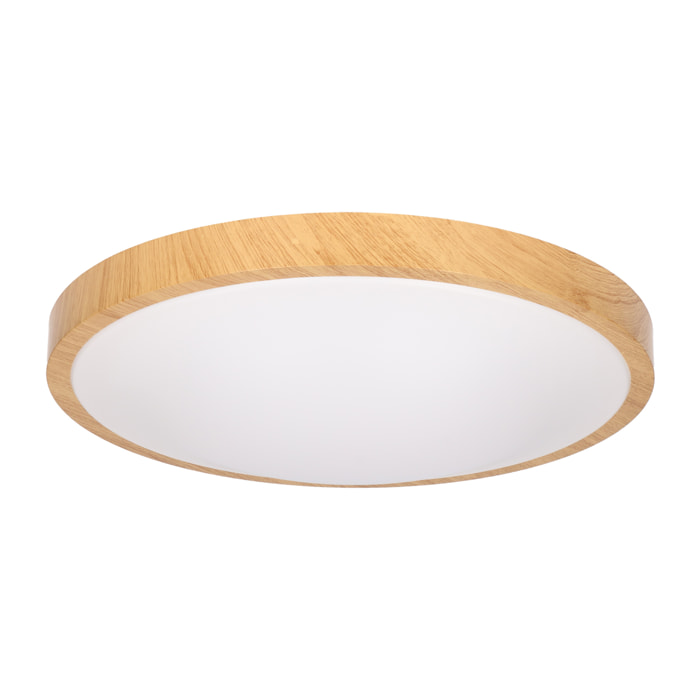 FORLIGHT Plafon Ip44 Tempo Ø410Mm Led 22,8W 3000K Imitación Madera 1821Lm