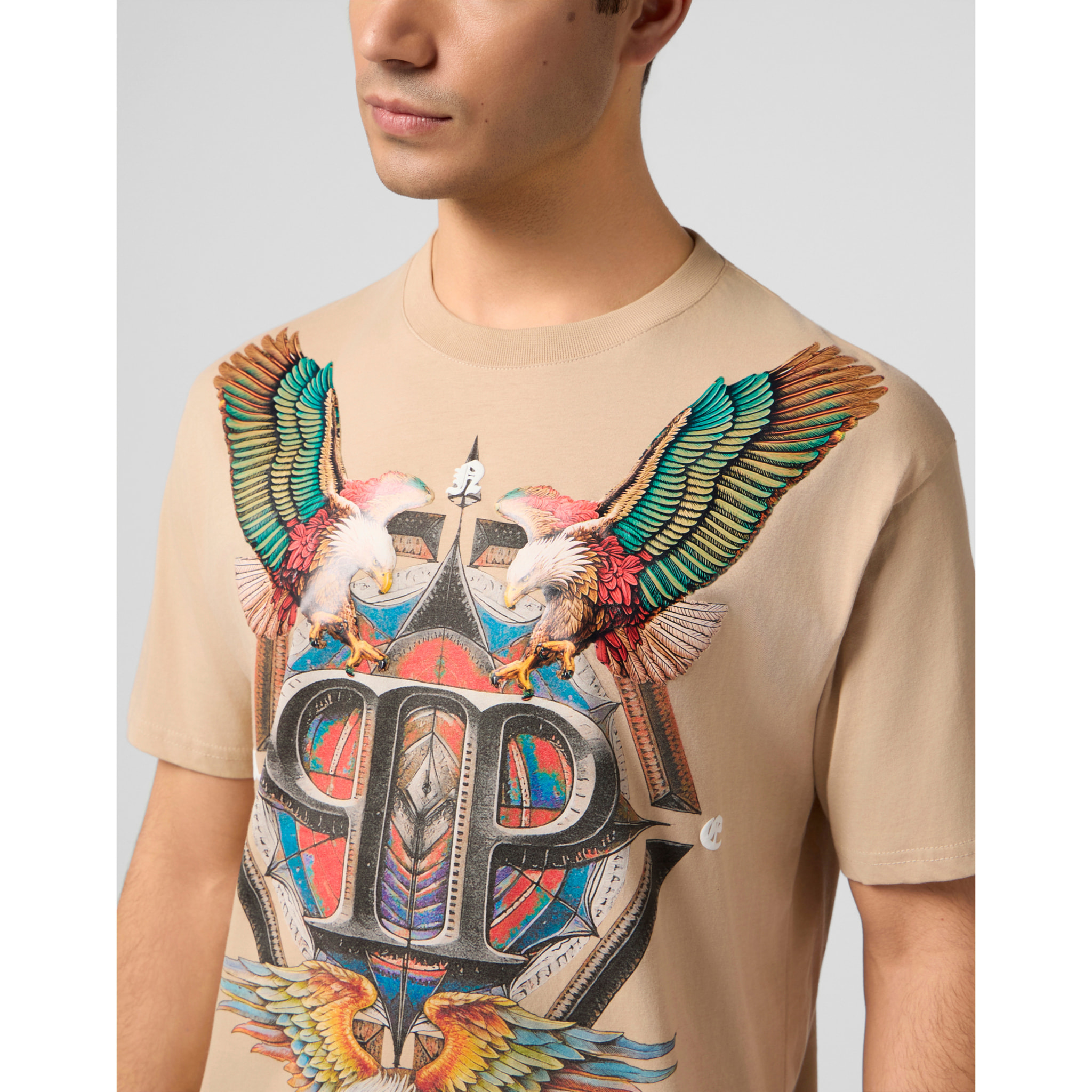 PHILIPP PLEIN Round Neck T-Shirt Eagle Tattoo
