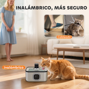 Fuente para Gatos de Acero Inoxidable 5L Bebedero Gatos Automático Fuente de Agua para Múltiples Mascotas con Luz LED Bomba Súper Silenciosa Sensor de Movimiento y Filtro de 3 Etapas