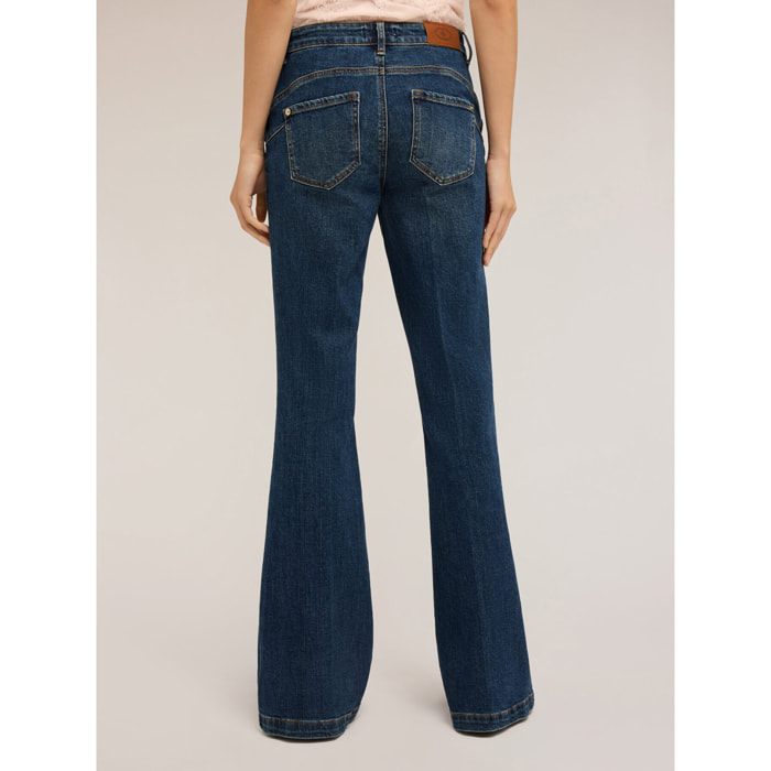Motivi - Jeans flare con motivo bottoni - Blu