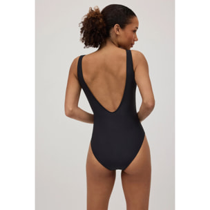 Costume da bagno modellante nero con dettaglio zip