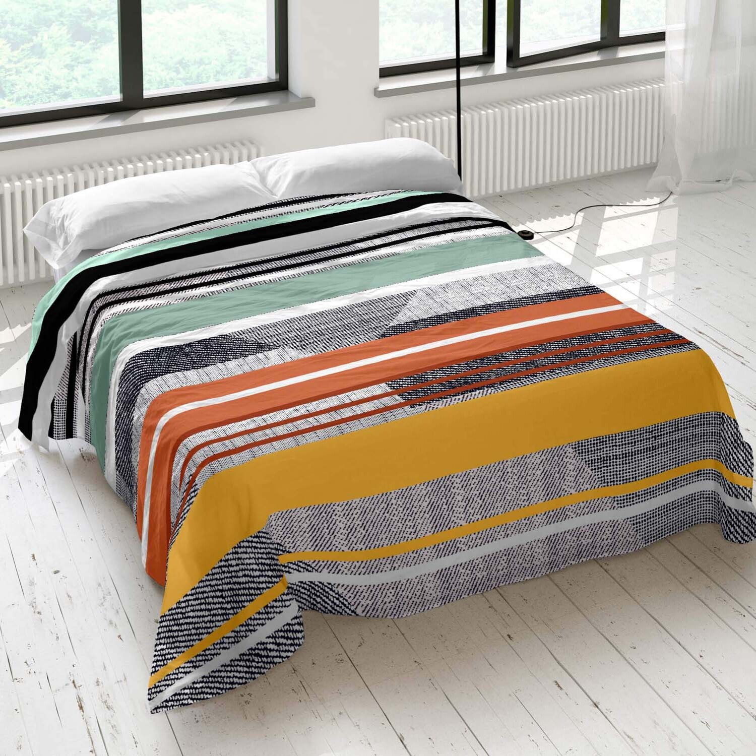 Naturals - Juego de Sábanas Estampadas - Incluye 1 o 2 Fundas de Almohada + 1 Sábana Bajera - 100% Algodón - Denim