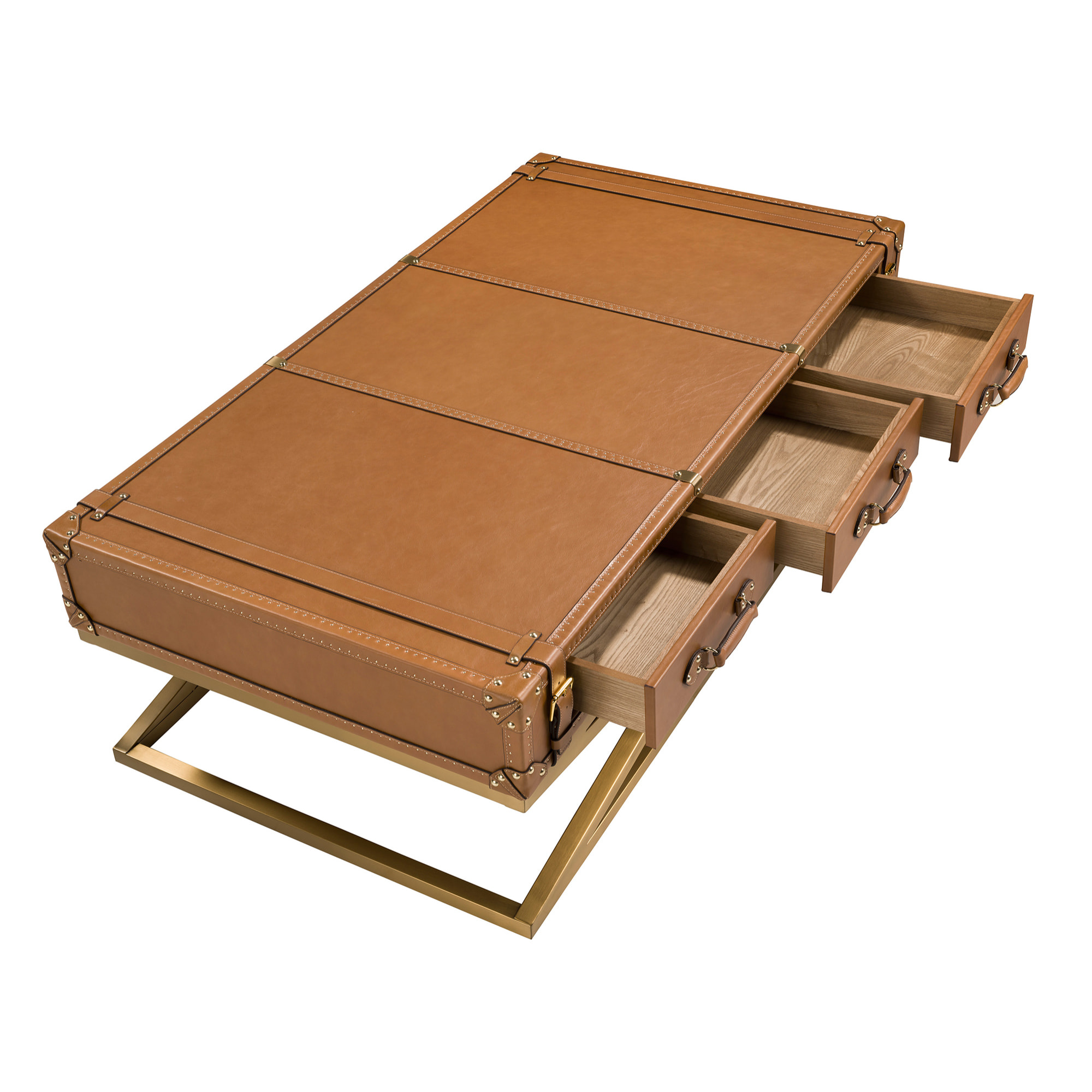 Mesa centro Angel Cerdá rectangular en piel de origen vacuno 144x78x47cm