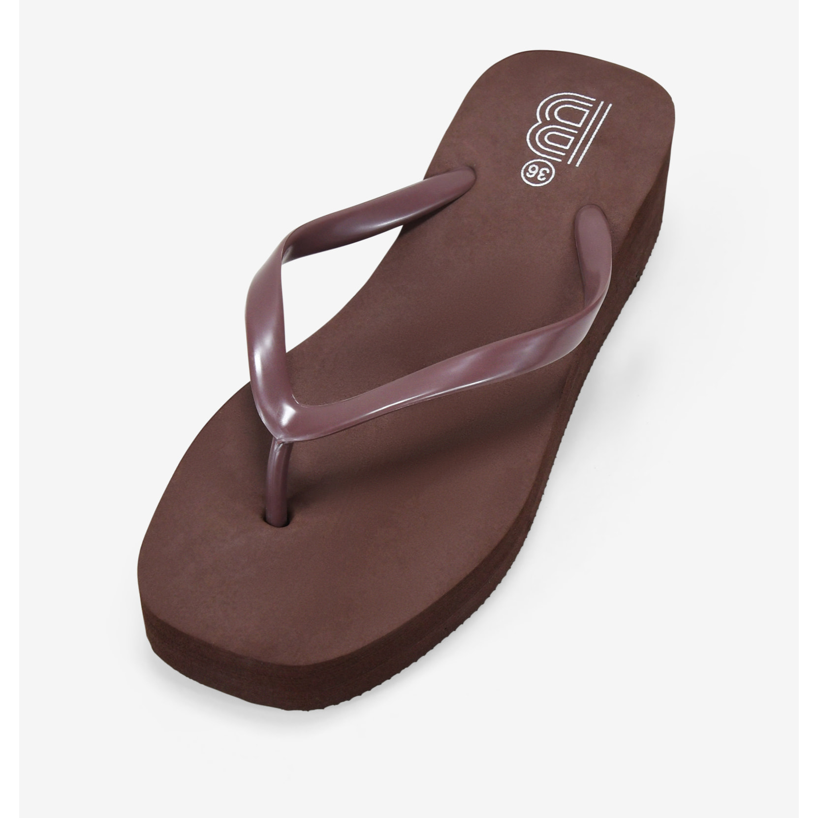 Sandalias de dedo marrones con cuña