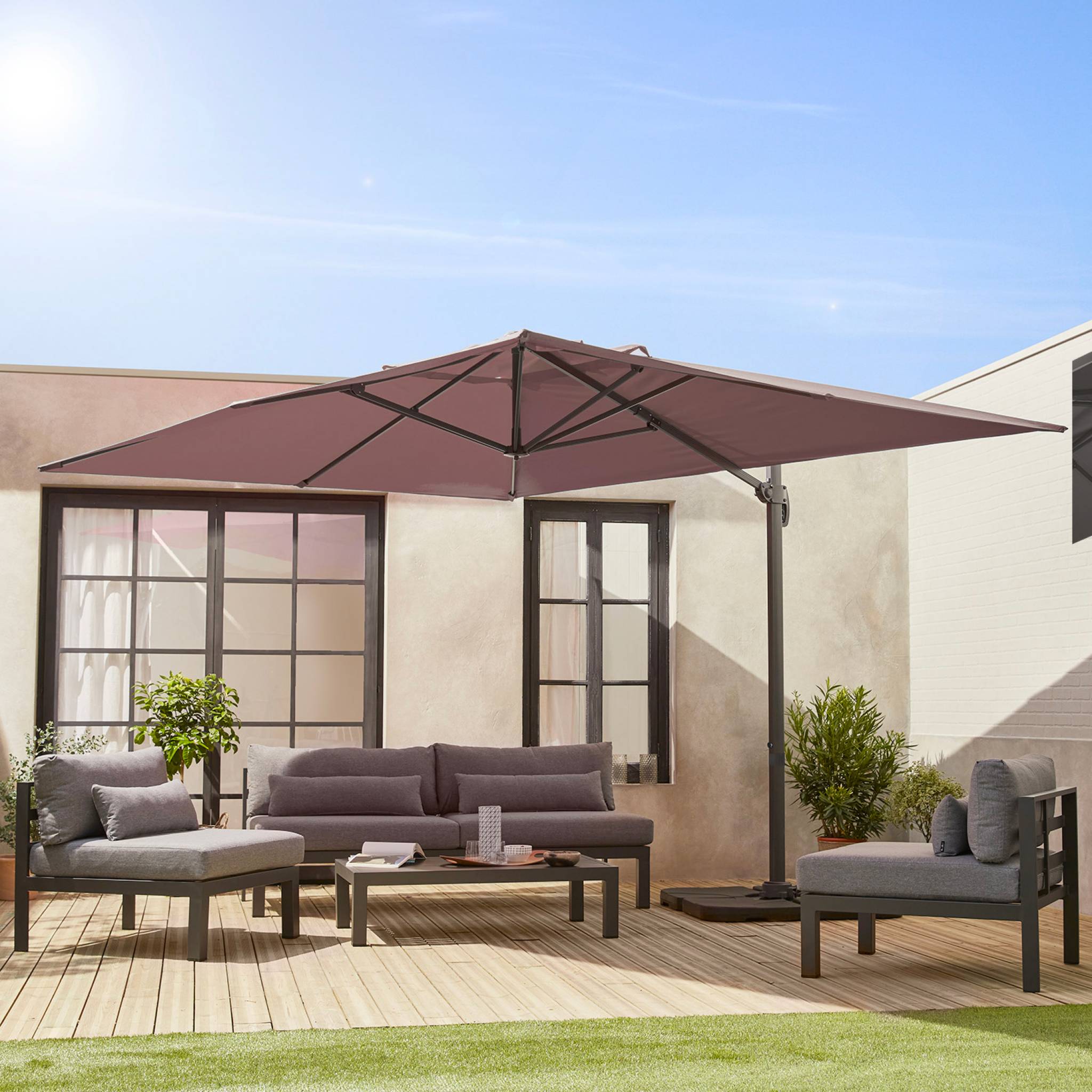 Parasol déporté rectangulaire 3x4m WIMEREUX