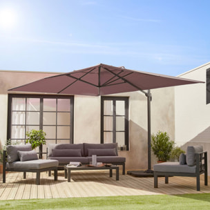 Parasol déporté rectangulaire 3x4m WIMEREUX