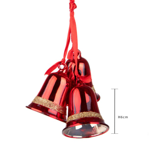 Campanelle natale - Pezzi 6 - 4,6xH6x4,6cm - Bianchi Dino SpA