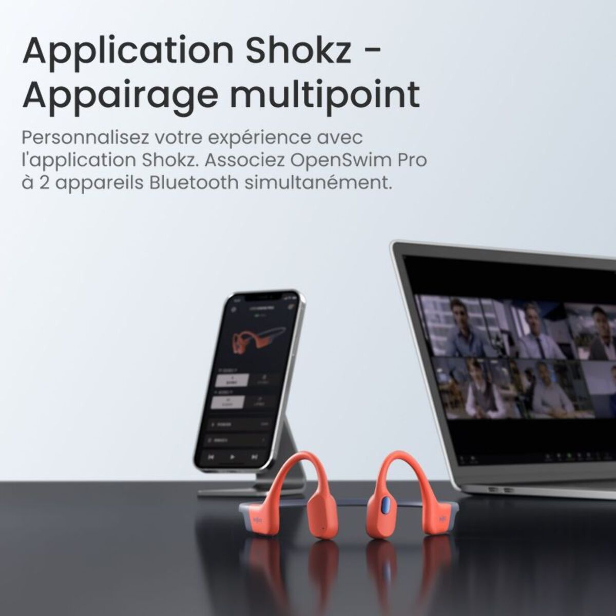 Casque SHOKZ OpenSwim Pro Rouge